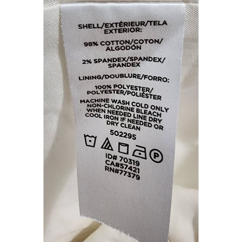 Ann Taylor Women's Woven Crinkle Pencil Skirt White/Black Piping Petite Size 2P - Picture 9 of 10